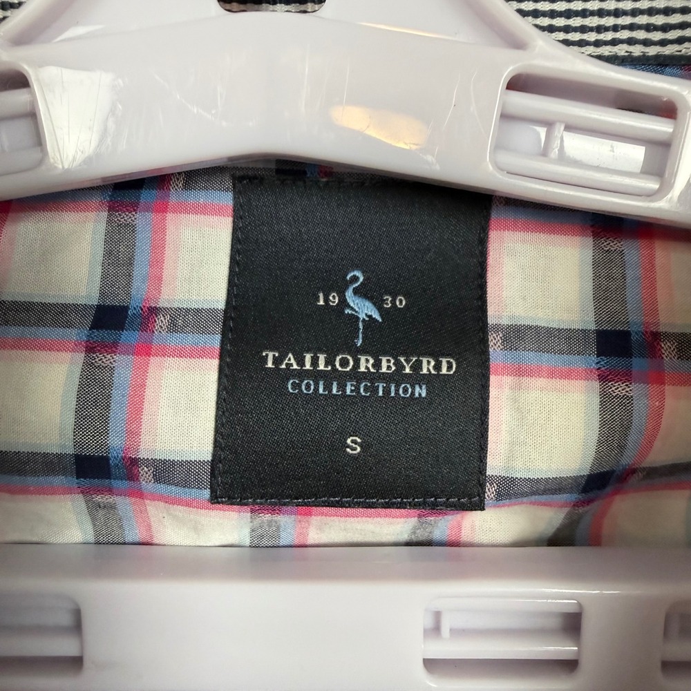 Tailorbyrd Men's Plaid Button Down Shirt Size Small Long Sleeve Casual Red Blue - Picture 5 of 9